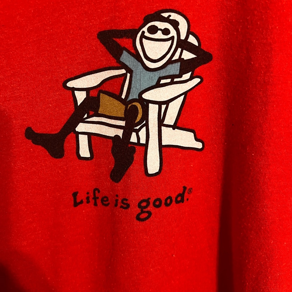 Life is Good Vintage Style Shirt Mens S/S Tee Relaxing In Adirondack Chair XXXL
